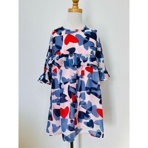 Kate Spade New York Girls 6x Chiffon Valentine Heart Print Dress